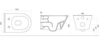 Подвесной унитаз Boheme Avva 972-2-MW с функцией биде белый матовый